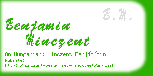 benjamin minczent business card